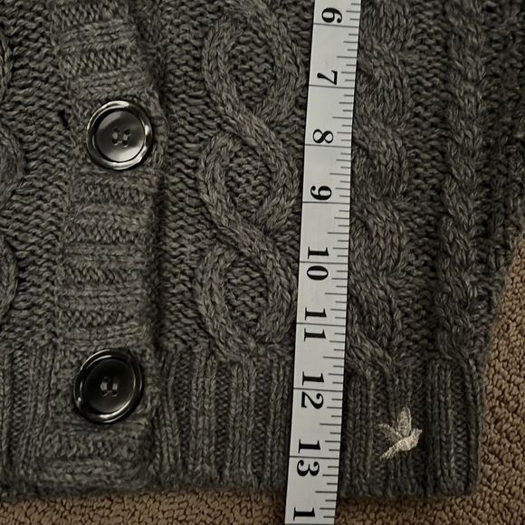 AERIE Grey Hooded Ribbed Cropped Cardigan Size XS - Picture 11 of 11